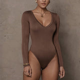 Long Sleeve Bodycon Bodysuits - 4 Colors watereverysunday