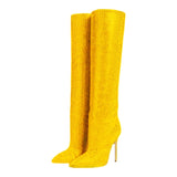 Lorena Rhinestone Sequin Knee High Boots - 9 Colors watereverysunday