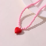 Lorie Candy Color Sweet Heart Pendant Necklaces watereverysunday