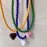 Lorie Candy Color Sweet Heart Pendant Necklaces watereverysunday