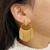 Louisa Golden Fringe Tassel Earrings