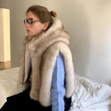 Lucie Hooded Faux Fur Cape Gillet