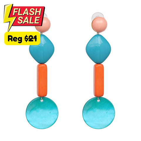 Lucie Acetate Resin Chain Drop Earrings - 6 Colors