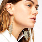 Lucille Crystal Tassels Hoop Earrings - Gold or Silver watereverysunday