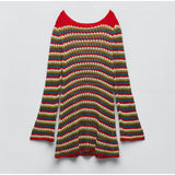 Lumia Zigzag Pattern Crochet Mini Dress watereverysunday