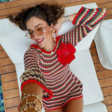 Lumia Zigzag Pattern Crochet Mini Dress watereverysunday