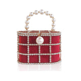 Luxe Rhinestone Cage With Pearl Handle Mini Bag - 2 Styles watereverysunday