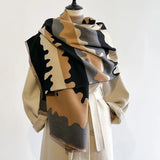 Luxe Colorful Camouflage Cashmere Shawl Scarves