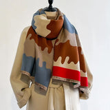 Luxe Colorful Camouflage Cashmere Shawl Scarves