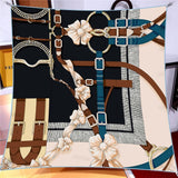 Luxe Flower Belt Print Square Scarves, 90cm