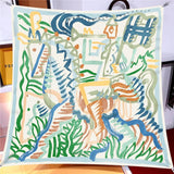 Luxe Graffiti Horse Print Square Silk Scarves