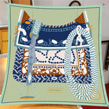 Luxe Saddle Prints Twill Silk Scarves, 90cm