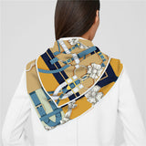 Luxe Flower Belt Print Square Scarves, 90cm