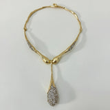Lyra Sculptural Crystal Water Drop Pendant Collar Necklace