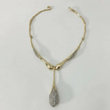 Lyra Sculptural Crystal Water Drop Pendant Collar Necklace