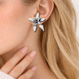 Lysandra Enamel Flower Stud Earrings