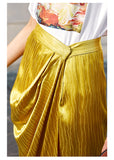 Lyssa Asymmetric Crushed Satin Wrap Skirt watereverysunday