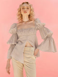 Maggie Square Neck Blouse with Cascading Puff Sleeves - 3 Colors watereverysunday