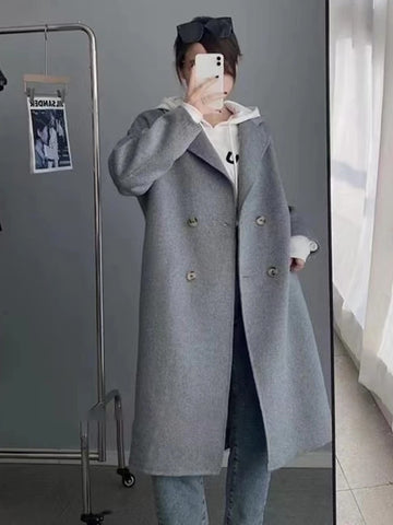 Maithe Double-Faced Wool Cocoon Coat