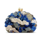 Maji Embroidered Crane Evening Clutch