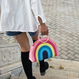 Malia Rainbow Stripe Woven Handbag watereverysunday