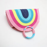 Malia Rainbow Stripe Woven Handbag watereverysunday