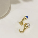 Manila Double Sided Pearl & Gemstone Stud Earrings - 2 Colors watereverysunday