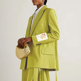 Mara Floral Embroidered Cuff Tie-Waist Blazer