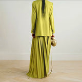 Mara Floral Embroidered Cuff Tie-Waist Blazer