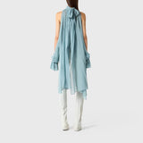 Margarida Boho Ruffle Halter Cape Blouse