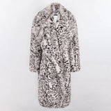 Margit Shaggy Snow Leopard Faux Fur Coat watereverysunday