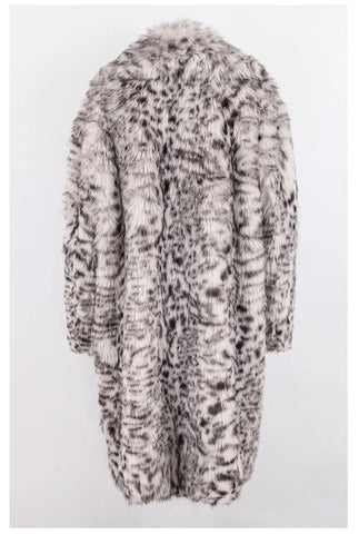 Margit Shaggy Snow Leopard Faux Fur Coat