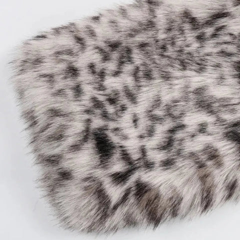 Margit Shaggy Snow Leopard Faux Fur Coat