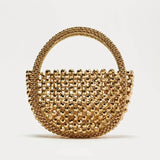 Margot Metallic Beaded Half-moon Mini Tote