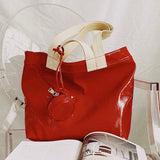 Marie Big Shine Patent Leather Nylon Tote - 5 Colors watereverysunday