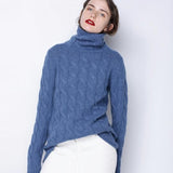 Marion Cashmere Cable Turtleneck Sweaters - 4 Colors watereverysunday