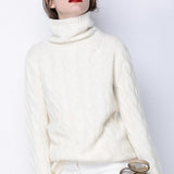 Marion Cashmere Cable Turtleneck Sweaters - 4 Colors watereverysunday