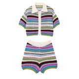 Marisol Striped Knit Shirt and Shorts Set