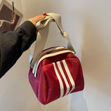 Maritta Sporty Stripe Nylon Crossbody Bag watereverysunday
