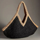 Marla Two-Tone Straw Tote Bag