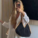 Marla Two-Tone Straw Tote Bag