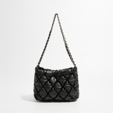 Marlyn Lattice Quilted Puffer Shoulder Bags - 5 Colors Black