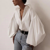 Marthe Puff Sleeve Shirt Blouse - 2 Colors watereverysunday