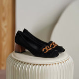 Masie Vintage Fringed Buckle Pumps