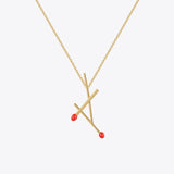 Matchstick Pendant Necklace - Gold or Silver watereverysunday