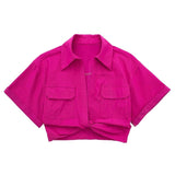 Matias Twist Front Cropped Shirts - 9 Colors watereverysunday