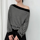Matilde Stripe Off Shoulder Knit Top