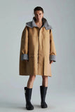 Mckay Patchwork Detachable Hooded Midi Trench Coat