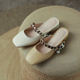 Meera Scarf and Pearl Strap Mules - 2 Colors watereverysunday