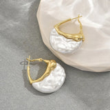 Meera Sculpted Pearl Drop Hoop Earrings